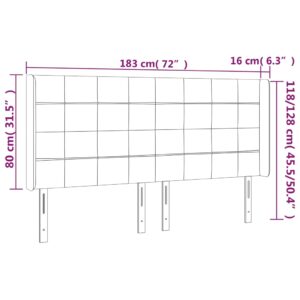 Κεφαλάρι με Πτερύγια Πράσινο183x16x118/128 εκ. Υφασμάτινο