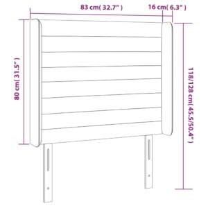 Κεφαλάρι με Πτερύγια Taupe 83x16x118/128 εκ. Υφασμάτινο