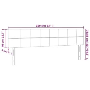 Κεφαλάρι Κρεβατιού LED Μπλε 160x5x78/88 εκ. Υφασμάτινο