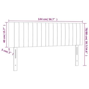 Κεφαλάρι Κρεβατιού LED Σκούρο Καφέ 144x5x78/88 εκ. Υφασμάτινο