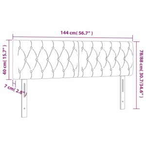 Κεφαλάρι Κρεβατιού LED Μπλε 144x7x78/88 εκ. Υφασμάτινο