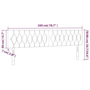 Κεφαλάρι Κρεβατιού LED Ανοιχτό Γκρι 200x7x78/88 εκ. Υφασμάτινο