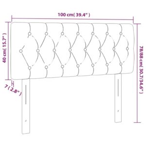 Κεφαλάρι Κρεβατιού LED Σκούρο Γκρι 100x7x78/88 εκ. Βελούδινο