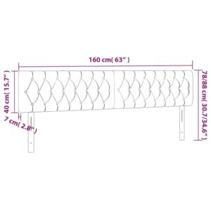 Κεφαλάρι Κρεβατιού LED Σκούρο Μπλε 160x7x78/88 εκ. Βελούδινο