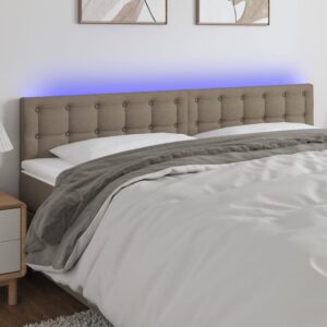 Κεφαλάρι Κρεβατιού LED Taupe 160x5x78/88 εκ. Υφασμάτινο