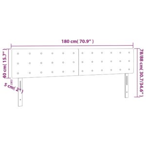 Κεφαλάρι Κρεβατιού LED Πράσινο 180x5x78/88 εκ. Υφασμάτινο