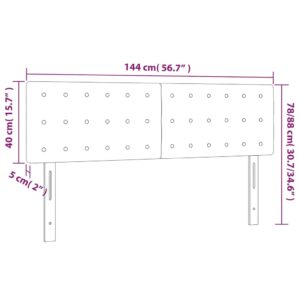 Κεφαλάρι Κρεβατιού LED Σκούρο Πράσινο 144x5x78/88 εκ. Βελούδινο