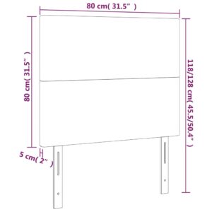 Κεφαλάρι Κρεβατιού LED Κρεμ 80x5x118/128εκ. Υφασμάτινο