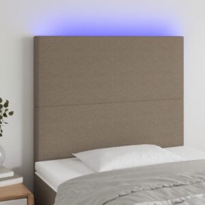 Κεφαλάρι Κρεβατιού LED Taupe 90x5x118/128 εκ. Υφασμάτινο