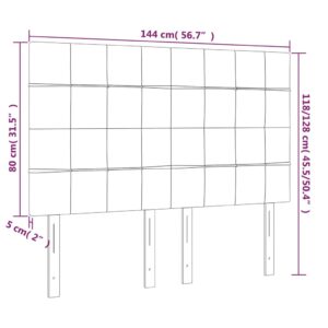 Κεφαλάρι Κρεβατιού LED Σκούρο Μπλε 144x5x118/128 εκ. Βελούδινο