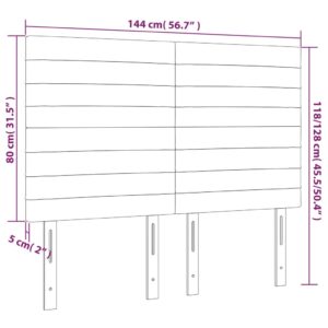 Κεφαλάρι Κρεβατιού LED Σκούρο Μπλε 144x5x118/128 εκ. Βελούδινο