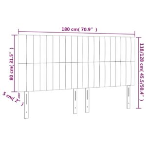 Κεφαλάρι Κρεβατιού LED Σκούρο Γκρι 180x5x118/128εκ. Υφασμάτινο