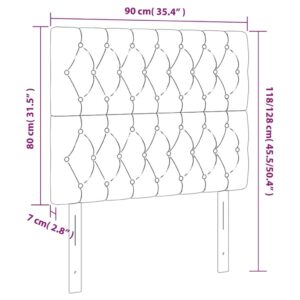 Κεφαλάρι Κρεβατιού LED Μαύρο 90x7x118/128 εκ. Υφασμάτινο