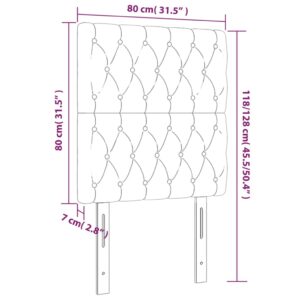 Κεφαλάρι Κρεβατιού LED Σκούρο Μπλε 80x7x118/128 εκ. Βελούδινο