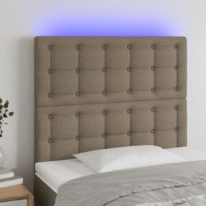 Κεφαλάρι Κρεβατιού LED Taupe 80x5x118/128εκ. Υφασμάτινο