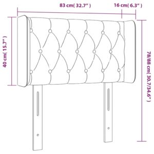 Κεφαλάρι Κρεβατιού LED Ανοιχτό Γκρι 83x16x78/88 εκ. Υφασμάτινο