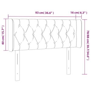 Κεφαλάρι Κρεβατιού LED Ανοιχτό Γκρι 93x16x78/88 εκ. Υφασμάτινο