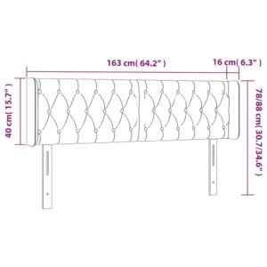 Κεφαλάρι Κρεβατιού LED Σκούρο Μπλε 163x16x78/88 εκ. Βελούδινο