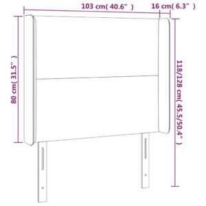 Κεφαλάρι Κρεβατιού LED Σκούρο Γκρι 103x16x118/128εκ. Υφασμάτινο