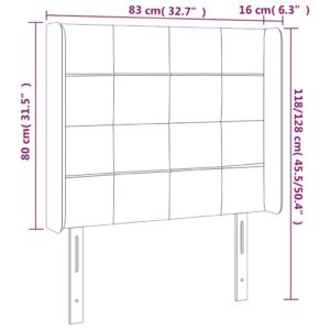 Κεφαλάρι Κρεβατιού LED Πράσινο 83x16x118/128εκ. Υφασμάτινο