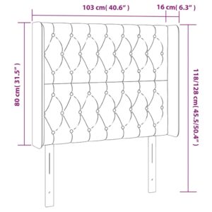 Κεφαλάρι Κρεβατιού LED Κρεμ 103x16x118/128 εκ. Υφασμάτινο