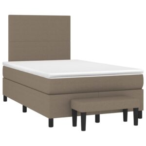 Κρεβάτι Boxspring με Στρώμα Taupe 120x200 εκ. Υφασμάτινο