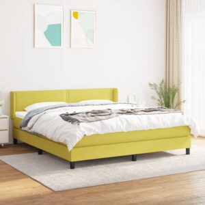 Κρεβάτι Boxspring με Στρώμα Πράσινο 160x200 εκ.Υφασμάτινο