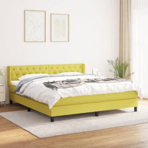 Κρεβάτι Boxspring με Στρώμα Πράσινο 160x200 εκ.Υφασμάτινο