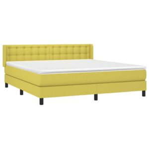 Κρεβάτι Boxspring με Στρώμα Πράσινο 160x200 εκ.Υφασμάτινο