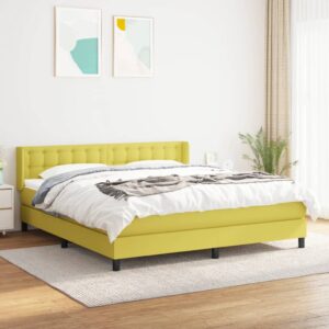 Κρεβάτι Boxspring με Στρώμα Πράσινο 160x200 εκ.Υφασμάτινο