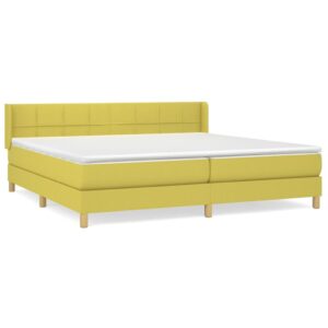 Κρεβάτι Boxspring με Στρώμα Πράσινο 200x200 εκ. Υφασμάτινο