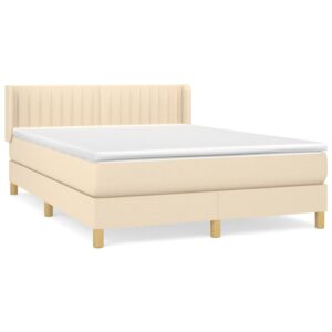 Κρεβάτι Boxspring με Στρώμα Κρεμ 140x200 εκ. Υφασμάτινο