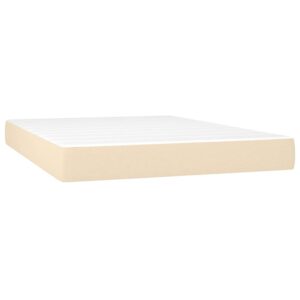 Κρεβάτι Boxspring με Στρώμα Κρεμ 140x200 εκ. Υφασμάτινο