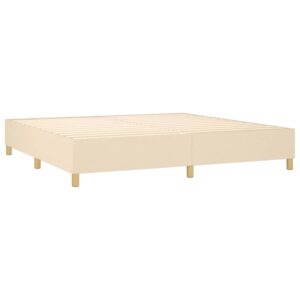 Κρεβάτι Boxspring με Στρώμα Κρεμ 200x200 εκ. Υφασμάτινο