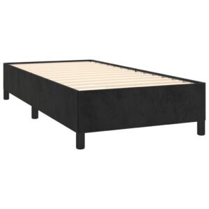 Κρεβάτι Boxspring με Στρώμα Μαύρο 80 x 200 εκ. Βελούδινο