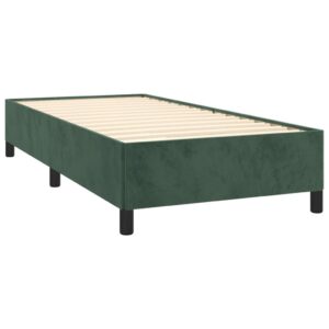 Κρεβάτι Boxspring με Στρώμα Σκούρο Πράσινο 80x200 εκ. Βελούδινο