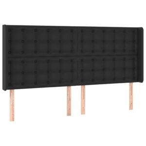 Κρεβάτι Boxspring με Στρώμα & LED Μαύρο 200x200 εκ. Συνθ. Δέρμα