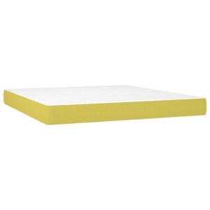 Κρεβάτι Boxspring με Στρώμα & LED Πράσινο 160x200 εκ Υφασμάτινο