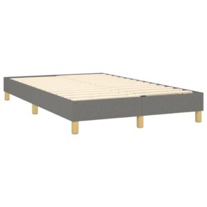 Κρεβάτι Boxspring με Στρώμα & LED Σκ.Γκρι 120x200 εκ Υφασμάτινο