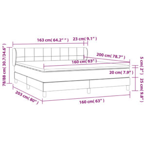 Κρεβάτι Boxspring με Στρώμα Πράσινο 160x200 εκ.Υφασμάτινο