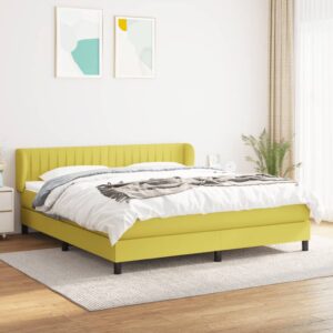 Κρεβάτι Boxspring με Στρώμα Πράσινο 160x200 εκ.Υφασμάτινο