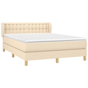 Κρεβάτι Boxspring με Στρώμα Κρεμ 140x200 εκ. Υφασμάτινο