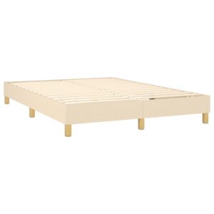 Κρεβάτι Boxspring με Στρώμα Κρεμ 140x200 εκ. Υφασμάτινο