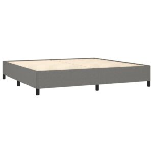 Κρεβάτι Boxspring με Στρώμα Σκούρο Γκρι 200x200 εκ. Υφασμάτινο