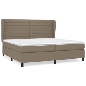 Κρεβάτι Boxspring με Στρώμα Taupe 200x200 εκ. Υφασμάτινο