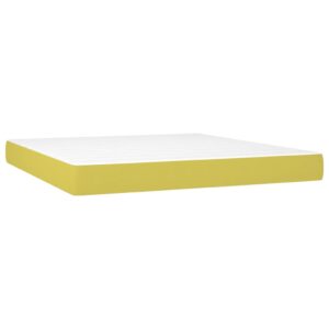 Κρεβάτι Boxspring με Στρώμα Πράσινο 200x200 εκ. Υφασμάτινο