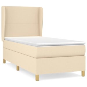 Κρεβάτι Boxspring με Στρώμα Κρεμ 80 x 200 εκ. Υφασμάτινο