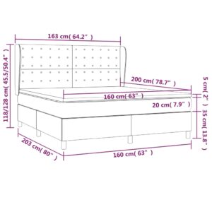 Κρεβάτι Boxspring με Στρώμα Σκούρο Καφέ 160x200 εκ Υφασμάτινο