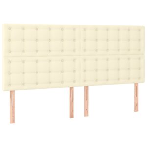 Κρεβάτι Boxspring με Στρώμα Κρεμ 180x200 εκ. Συνθετικό Δέρμα