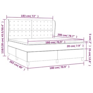 Κρεβάτι Boxspring με Στρώμα Κρεμ 180x200 εκ. Συνθετικό Δέρμα